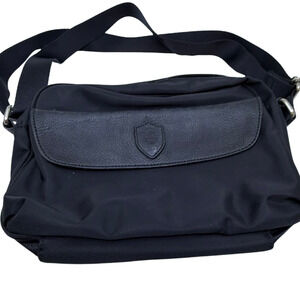 DAKS Black Nylon Leather Shoulder Bag
